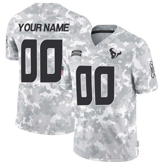 Custom H.Texans F.U.S.E Arctic Camo Salute To Service Limited Stitched Football Jersey