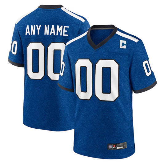 Custom IN.Colts Blue Indiana Nights Replica Game Football Jerseys