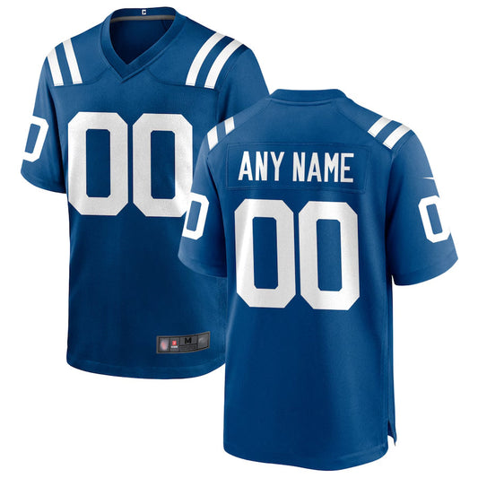 Custom IN.Colts Royal Replica Home Game Football Jerseys