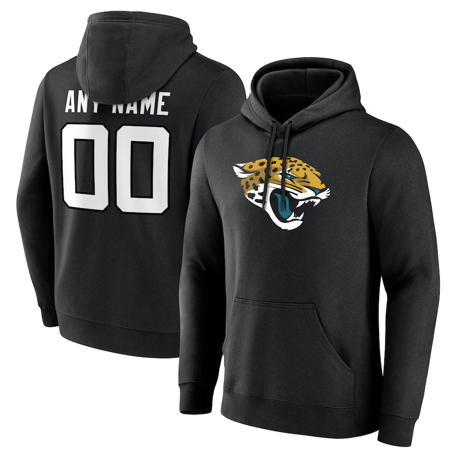 Custom J.Jaguars Black Pullover Hoodie Game Football Jerseys