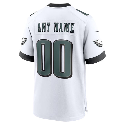Custom P.Eagles White Stitched Home Game Football Jerseys