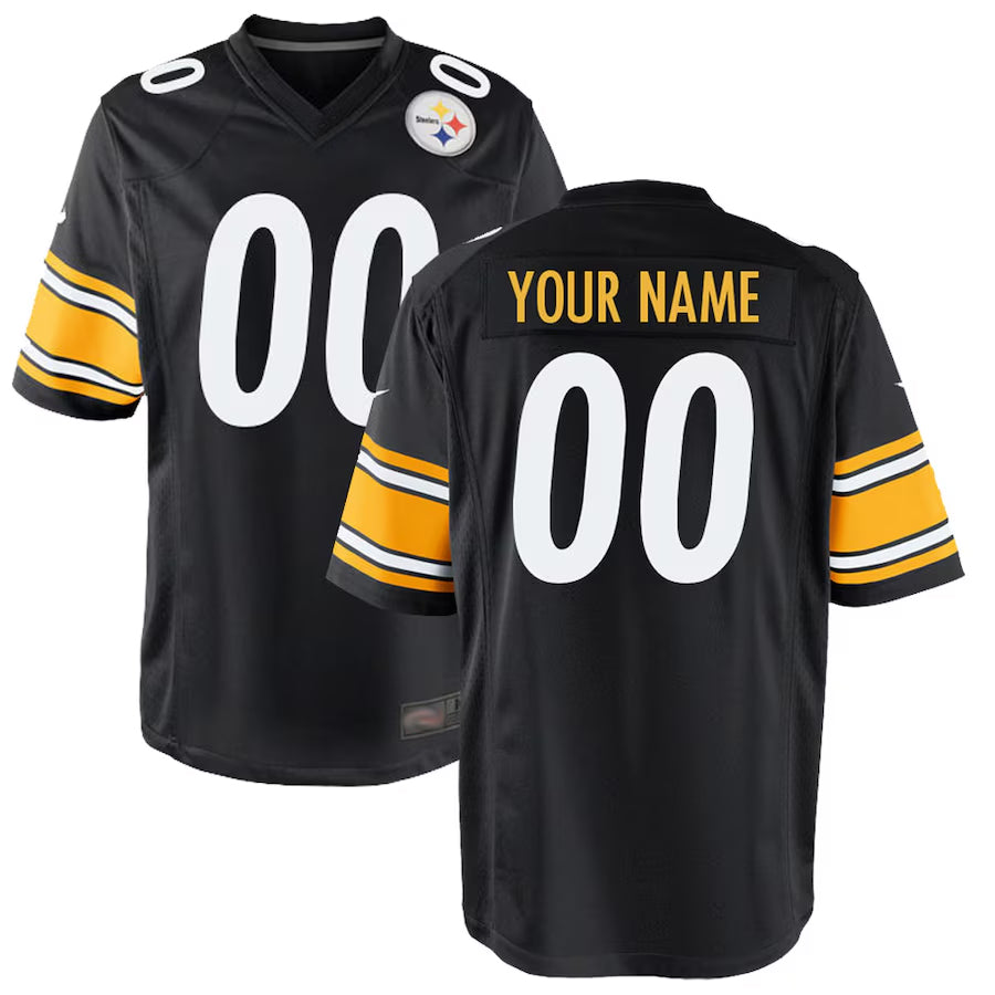 Custom P.Steelers Black Game Football Jerseys