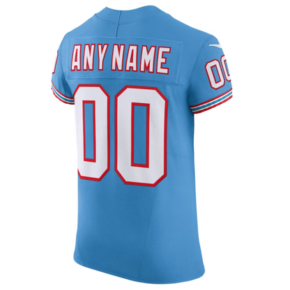 Custom T.Titans Light Blue Vapor F.U.S.E. Elite Jersey -Stitched American Football Jerseys