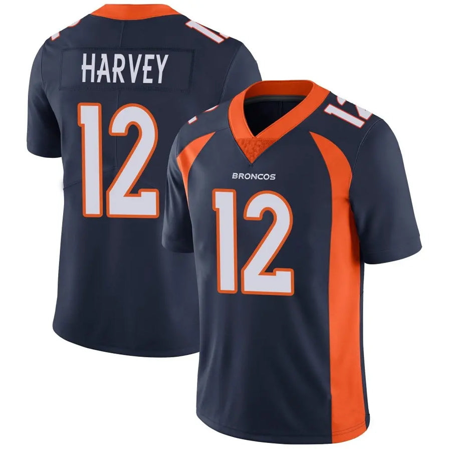 D.Broncos #12 RJ Harvey Player Navy Vapor Untouchable Limited Football Jerseys