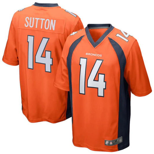 D.Broncos #14 Courtland Sutton Orange Replica Game Football Jerseys