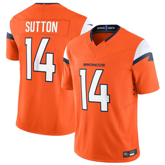 D.Broncos #14 Courtland Sutton Player Orange Vapor F.U.S.E. Limited Football Jerseys