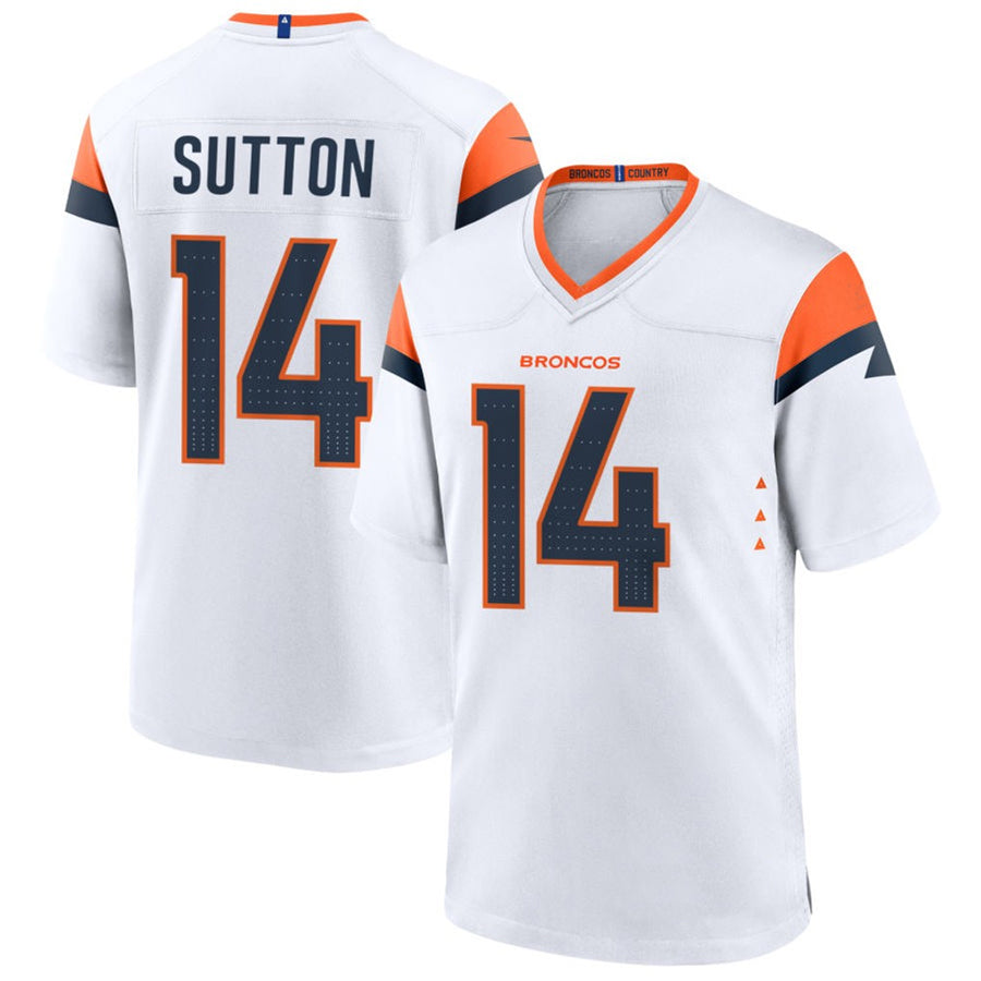D.Broncos #14 Courtland Sutton Player White Home Game Football Jerseys