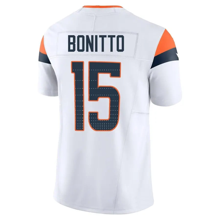 D.Broncos #15 Nik Bonitto Player White Vapor F.U.S.E. Limited Football Jerseys