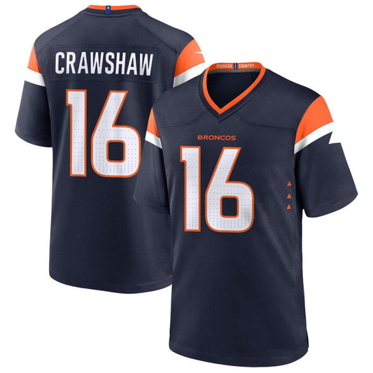 D.Broncos #16 Jeremy Crawshaw Player Navy Vapor F.U.S.E. Limited Football Jerseys