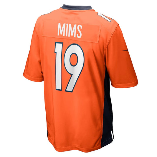 D.Broncos #19 Marvin Mims Jr Orange Player Game Stitched American Football Jerseys