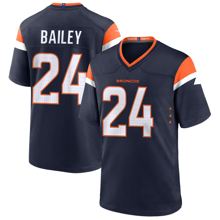 D.Broncos #24 Champ Bailey Player Navy Home Game Football Jerseys