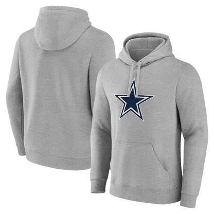 D.Cowboys Fanatics Gray Pullover Hoodie Game Football Jerseys