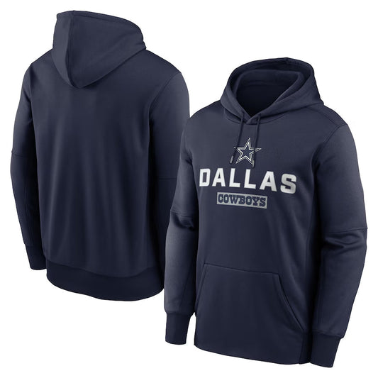 D.Cowboys Navy Toss Sweep Performance Pullover Hoodie Game Football Jerseys