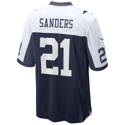 D.Cowboys #21 Deion Sanders Player Navy Alternate Game Football Jerseys