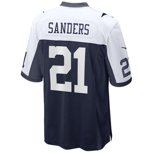 D.Cowboys #21 Deion Sanders Player Navy Alternate Game Football Jerseys