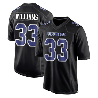 D.Cowboys #33 Javonte Williams Player Carbon Black Fashion Football Jerseys