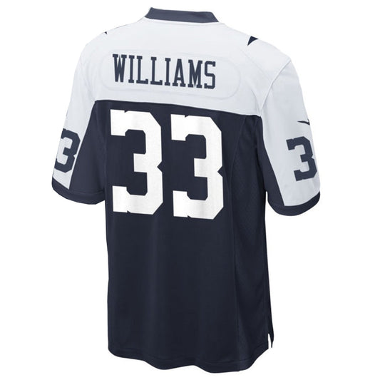 D.Cowboys #33 Javonte Williams Player Navy-White Home Game Football Jerseys