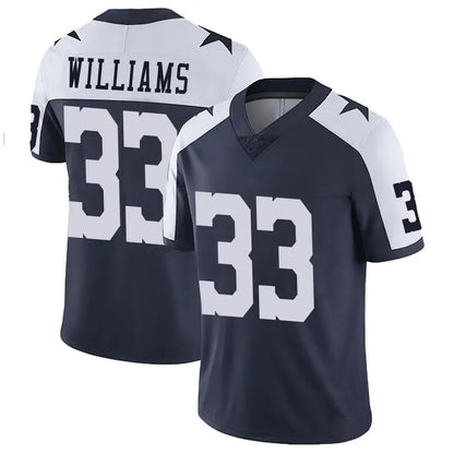 D.Cowboys #33 Javonte Williams Player Navy Throwback Stitched Football Jerseys