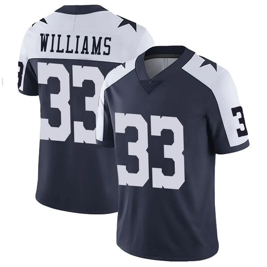 D.Cowboys #33 Javonte Williams Player Navy Throwback Stitched Football Jerseys