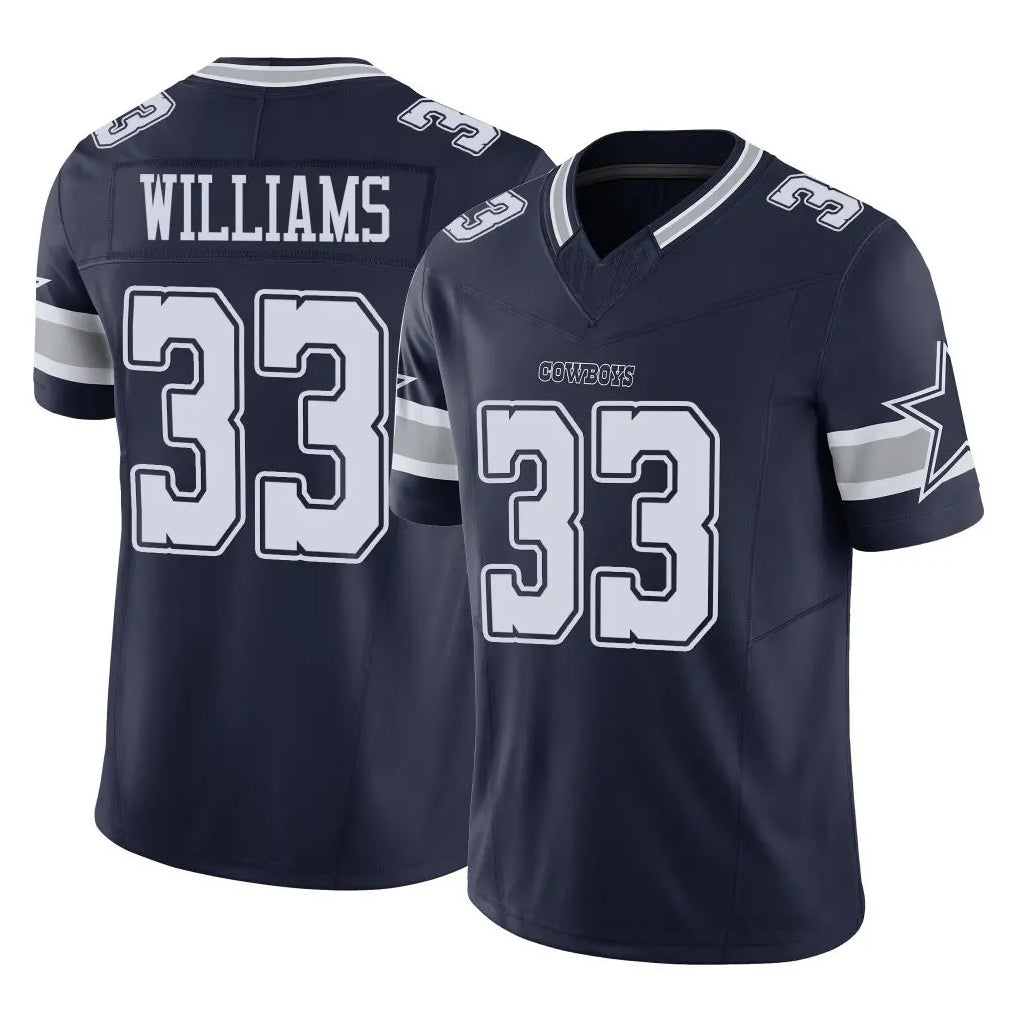 D.Cowboys #33 Javonte Williams Player Navy Vapor F.U.S.E. Limited Football Jerseys