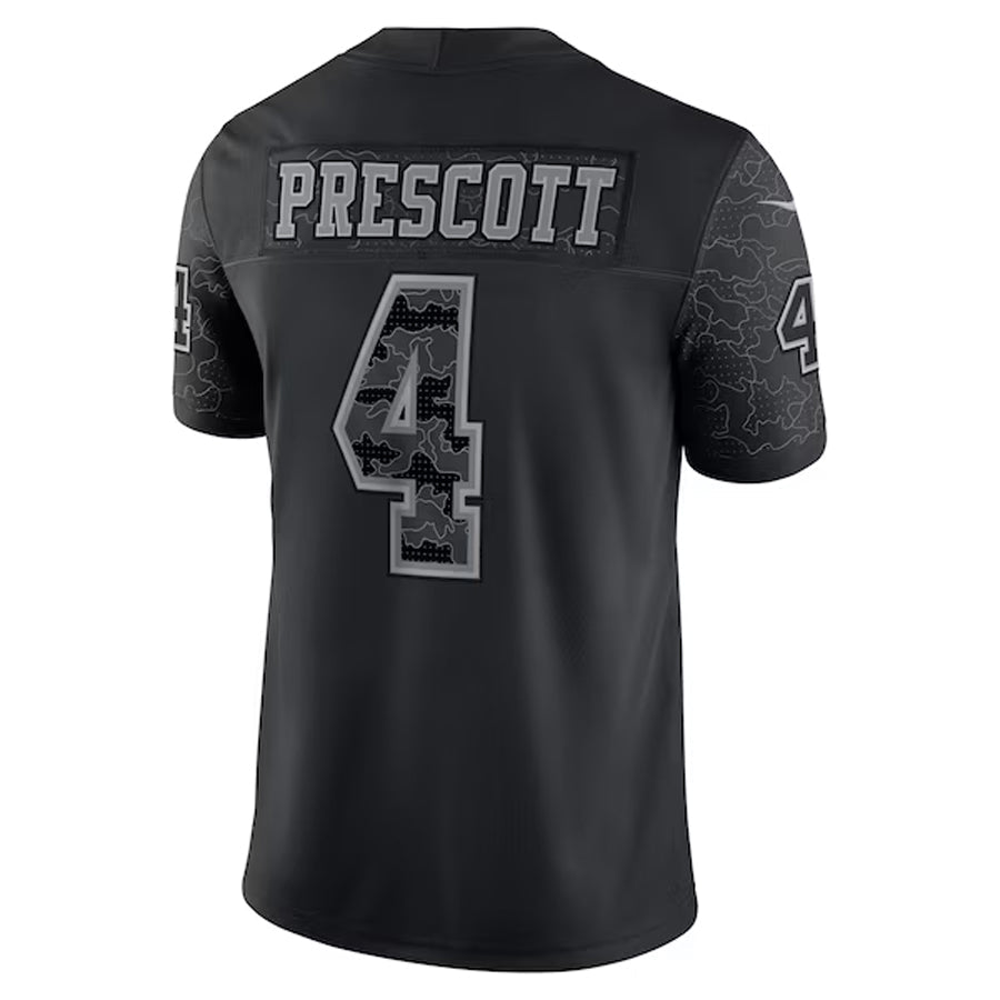 D.Cowboys #4 Dak Prescott Player Black RFLCTV Limited Football Jerseys