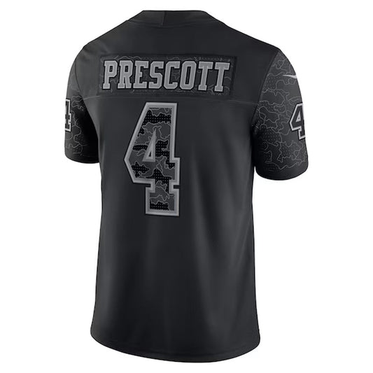 D.Cowboys #4 Dak Prescott Player Black RFLCTV Limited Football Jerseys