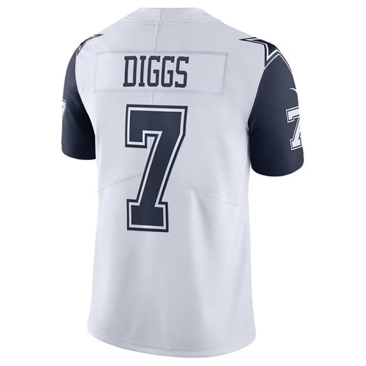 D.Cowboys #7 Trevon Diggs Player White-Navy Vapor Limited Football Jerseys