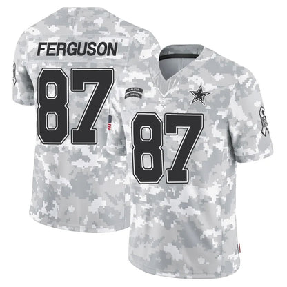 D.Cowboys #87 Jake Ferguson Player Arctic Camo Salute to Service Limited Football Jerseys