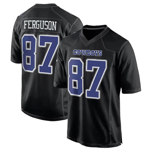 D.Cowboys #87 Jake Ferguson Player Carbon Black Fashion Football Jerseys