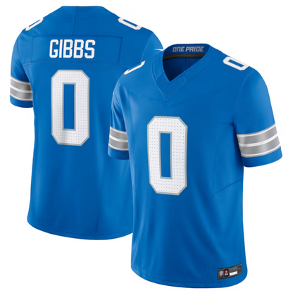 D.Lions #0 Jahmyr Gibbs Player Blue Vapor F.U.S.E. Limited Game Football Jerseys