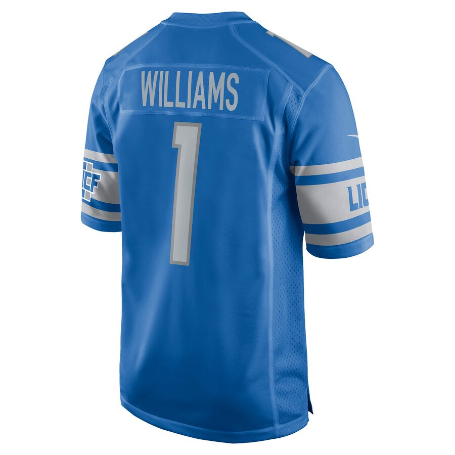 D.Lions #1 Jameson Williams Player Blue Replica Game Football Jerseys