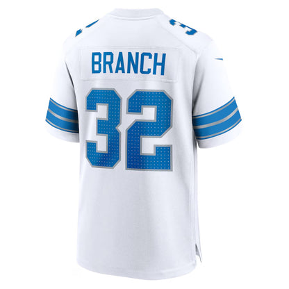 D.Lions #32 Brian Branch Player White Home Game Football Jerseys