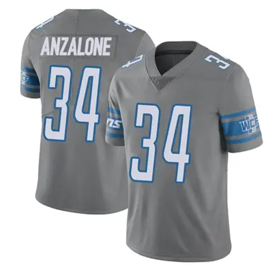 D.Lions #34 Alex Anzalone Player Gray Vapor F.U.S.E. Limited Football Jerseys