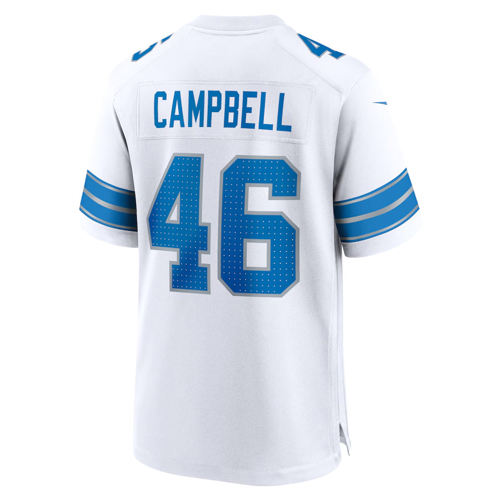 D.Lions #46 Jack Campbell Player White Home Game Football Jerseys