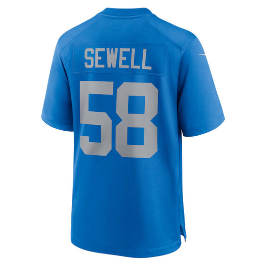 D.Lions #58 Penei Sewell Player Blue Alternate Game Football Jerseys