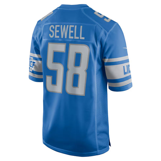 D.Lions #58 Penei Sewell Player Blue Game Football Jerseys