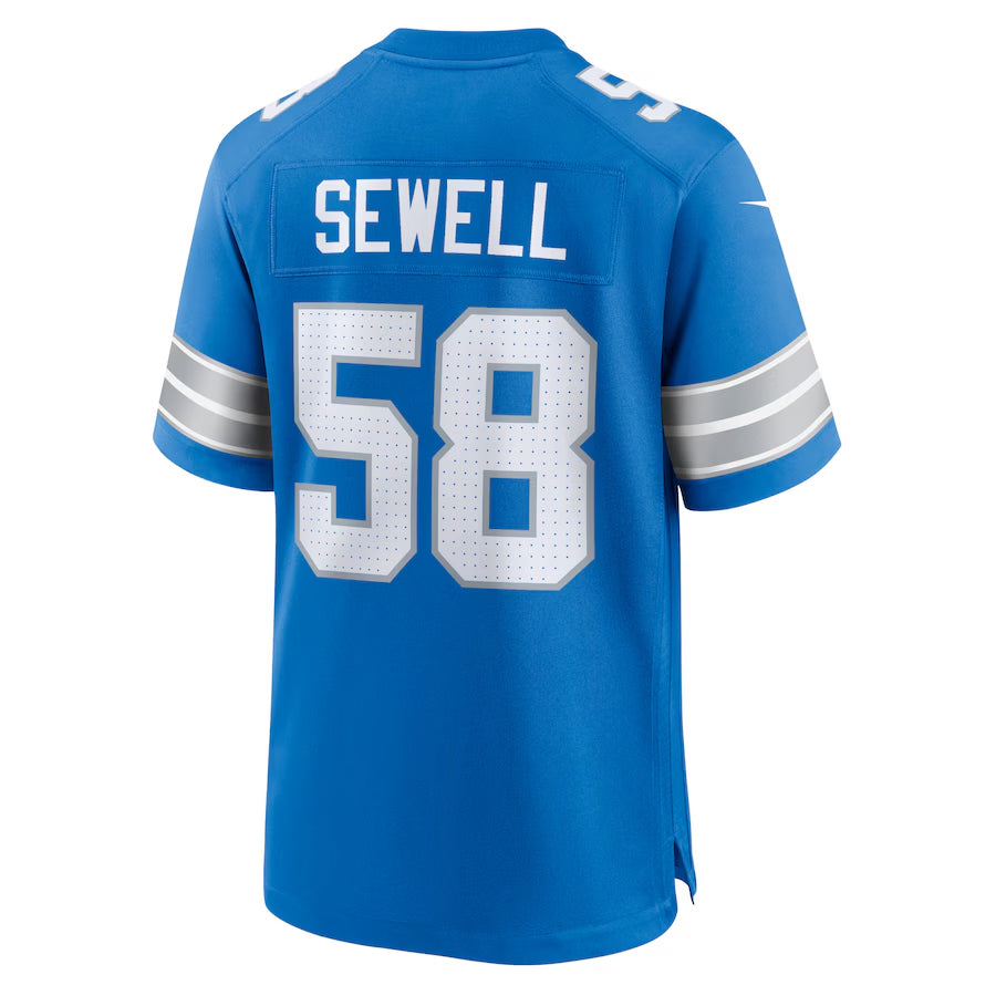 D.Lions #58 Penei Sewell Player Blue Home Game Football Jerseys