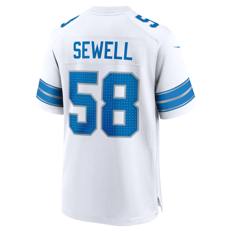 D.Lions #58 Penei Sewell Player White Home Game Football Jerseys