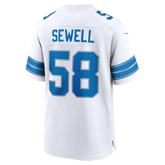 D.Lions #58 Penei Sewell Player White Home Game Football Jerseys