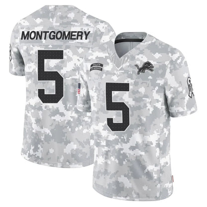 D.Lions #5 David Montgomery Player Salute to Service Limited Arctic Camo Football Jerseys