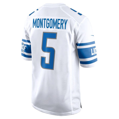 D.Lions #5 David Montgomery Player White Replica Game Football Jerseys