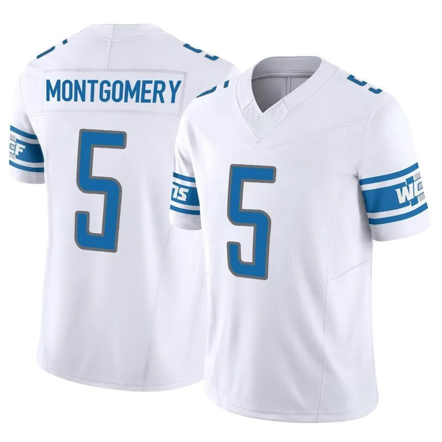 D.Lions #5 David Montgomery Player White Vapor F.U.S.E. Limited Game Football Jerseys