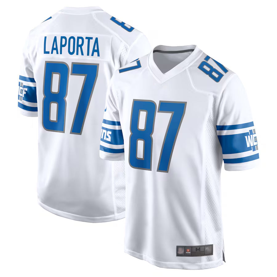 D.Lions #87 Sam LaPorta Player White Replica Game Football Jerseys
