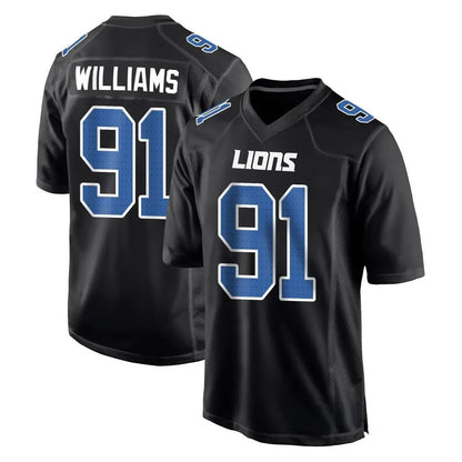D.Lions #91 Tyleik Williams Player Black Limited Fashion Football Jerseys
