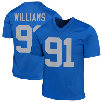 D.Lions #91 Tyleik Williams Player Blue Alternate Game Football Jerseys
