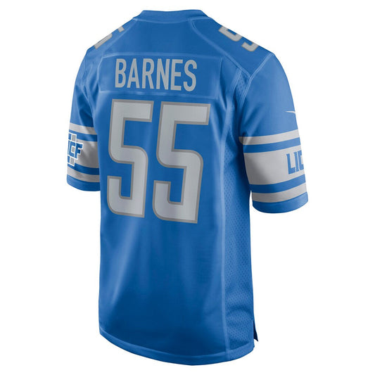 D.Lions Derrick Barnes #55 Player Blue Game Football Jerseys