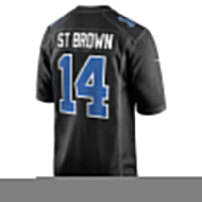 D.Lions #14 Amon-Ra St. Brown Carbon Black Carbon Fashion Stitched American Football Jerseys