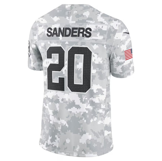D.Lions #20 Barry Sanders Player Arctic Camo Salute to Service Limited Stitched American Football Jerseys