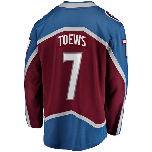C.Avalanche #7 Devon Toews Fanatics Branded Home Breakaway Player Jersey  Burgundy Stitched American Hockey Jerseys
