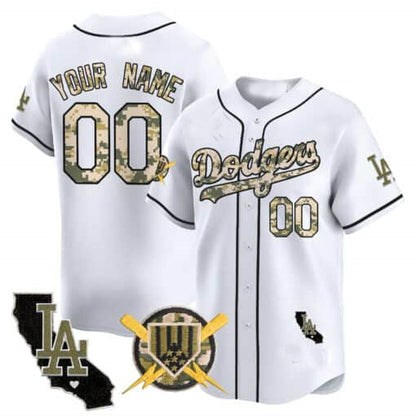Custom Los Angeles Dodgers Armed Forces Day Vapor Premier Limited ¨C All Stitched Baseball Jersey